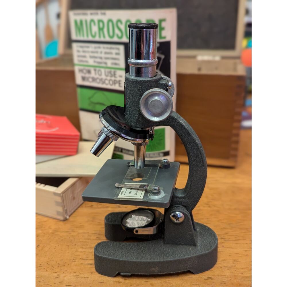 Student Microscope in Wooden Box Embassy